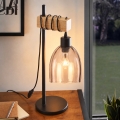 BRILAGI - Tischlampe WOOD GLASS 1xE27/40W/230V braun/schwarz/rauchiges Beige