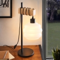 BRILAGI - Tischlampe WOOD GLASS 1xE27/40W/230V braun/schwarz/weiß
