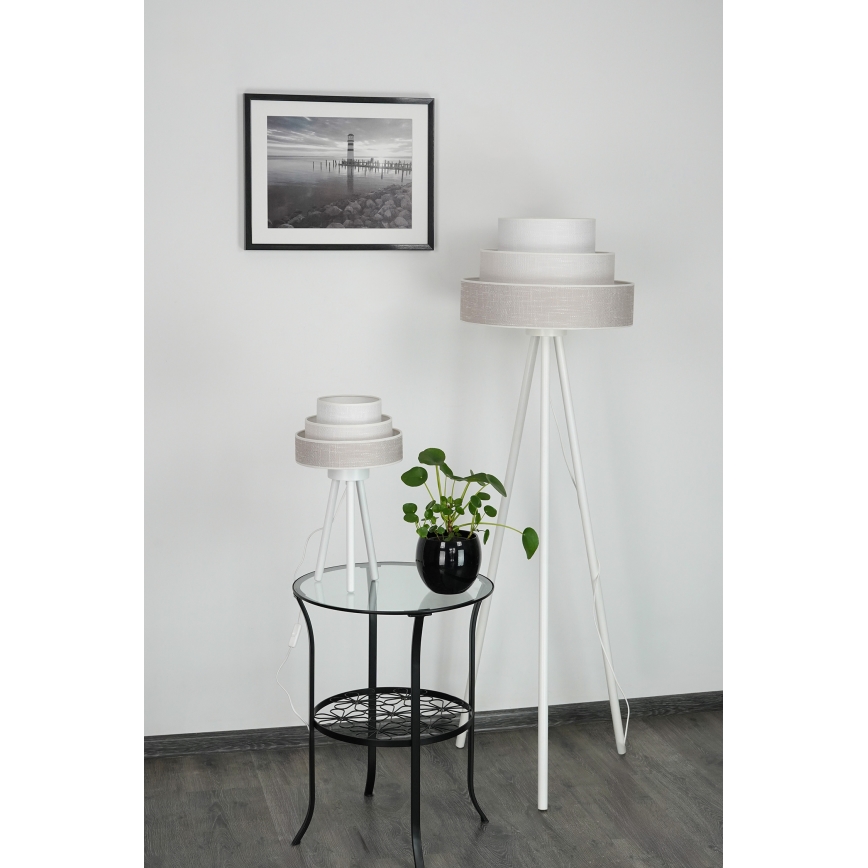 Brilagi - Tischleuchte ALASKA LUNETA 1xE27/15W/230V grau/cremefarben