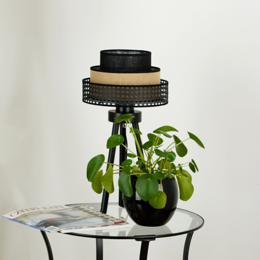 Brilagi - Tischleuchte DAKOTA LUNETA 1xE27/15W/230V schwarz/beige