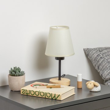Brilagi - Tischleuchte NUBILA WOOD 1xE27/25W/230V Eiche/cremefarben