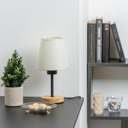 Brilagi - Tischleuchte NUBILA WOOD 1xE27/25W/230V Eiche/cremefarben