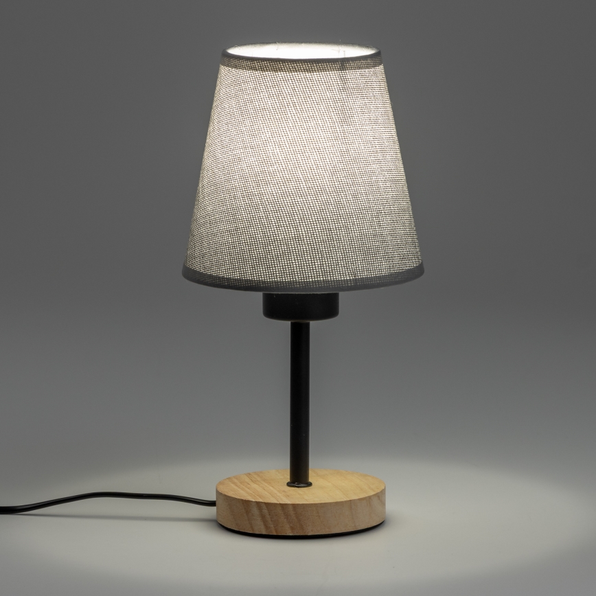Brilagi - Tischleuchte NUBILA WOOD 1xE27/25W/230V Eiche/grau