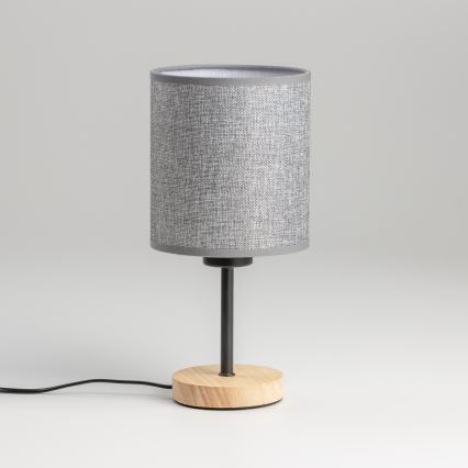 Brilagi - Tischleuchte NUBILA WOOD 1xE27/25W/230V Eiche/grau