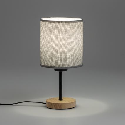 Brilagi - Tischleuchte NUBILA WOOD 1xE27/25W/230V Eiche/grau