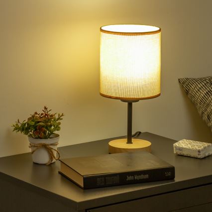Brilagi - Tischleuchte NUBILA WOOD 1xE27/25W/230V Eiche/hellbraun