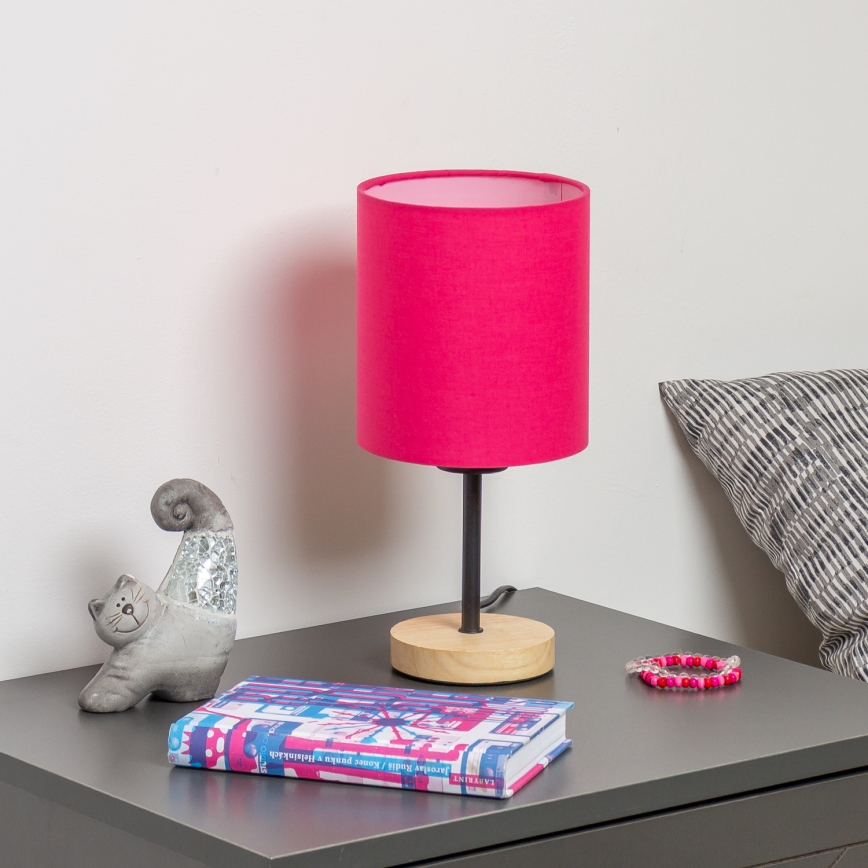 Brilagi - Tischleuchte NUBILA WOOD 1xE27/25W/230V Eiche/pink