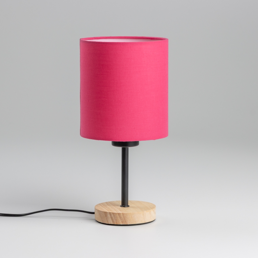 Brilagi - Tischleuchte NUBILA WOOD 1xE27/25W/230V Eiche/pink