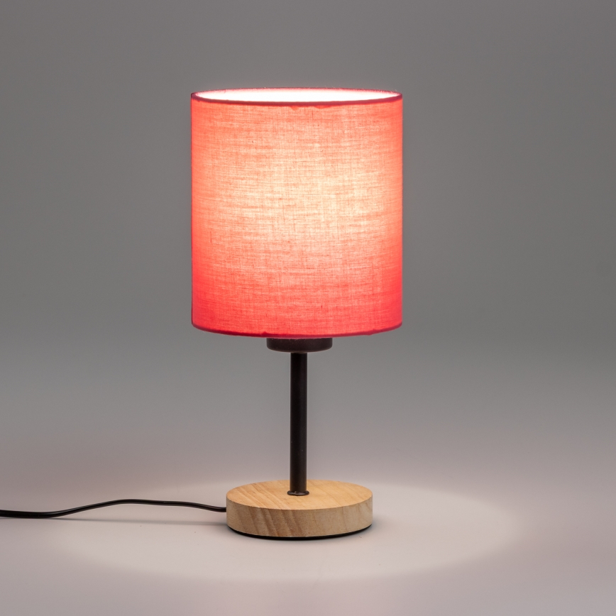 Brilagi - Tischleuchte NUBILA WOOD 1xE27/25W/230V Eiche/pink