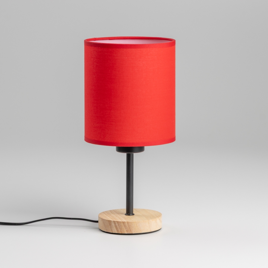 Brilagi - Tischleuchte NUBILA WOOD 1xE27/25W/230V Eiche/rot