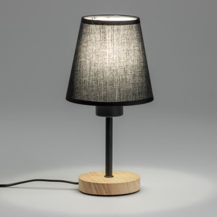 Brilagi - Tischleuchte NUBILA WOOD 1xE27/25W/230V Eiche/schwarz