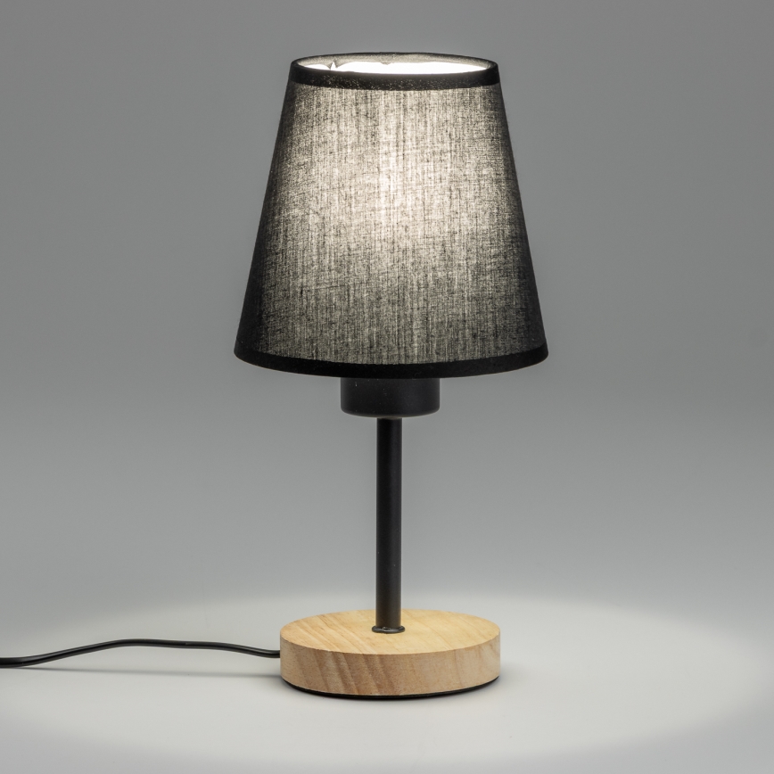 Brilagi - Tischleuchte NUBILA WOOD 1xE27/25W/230V Eiche/schwarz