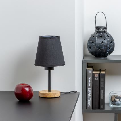 Brilagi - Tischleuchte NUBILA WOOD 1xE27/25W/230V Eiche/schwarz