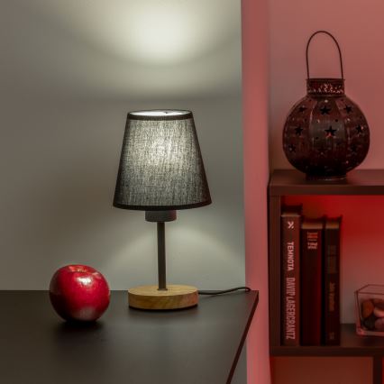 Brilagi - Tischleuchte NUBILA WOOD 1xE27/25W/230V Eiche/schwarz