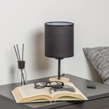 Brilagi - Tischleuchte NUBILA WOOD 1xE27/25W/230V Eiche/schwarz