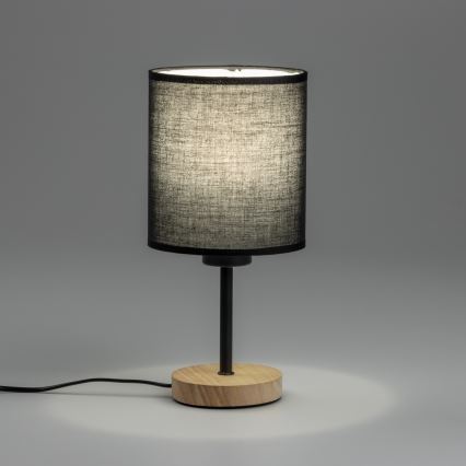 Brilagi - Tischleuchte NUBILA WOOD 1xE27/25W/230V Eiche/schwarz