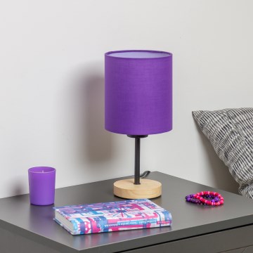 Brilagi - Tischleuchte NUBILA WOOD 1xE27/25W/230V Eiche/violett