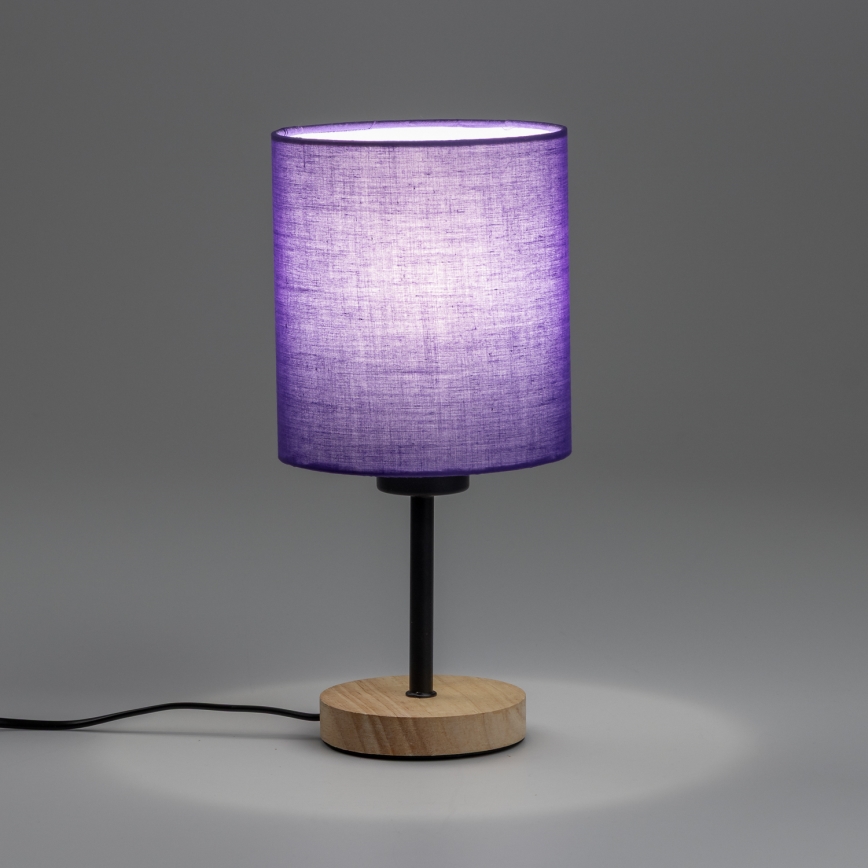 Brilagi - Tischleuchte NUBILA WOOD 1xE27/25W/230V Eiche/violett