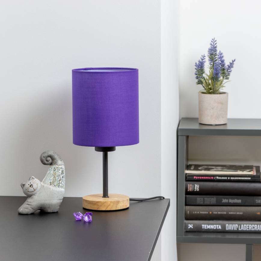 Brilagi - Tischleuchte NUBILA WOOD 1xE27/25W/230V Eiche/violett