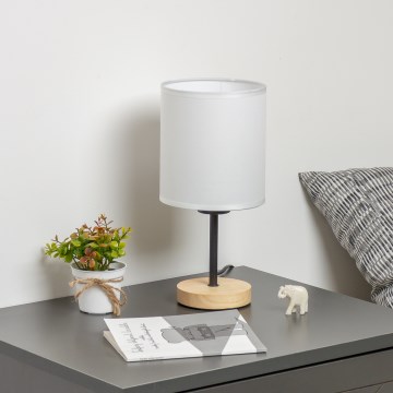 Brilagi - Tischleuchte NUBILA WOOD 1xE27/25W/230V Eiche/weiß