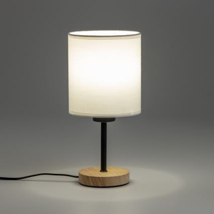 Brilagi - Tischleuchte NUBILA WOOD 1xE27/25W/230V Eiche/weiß