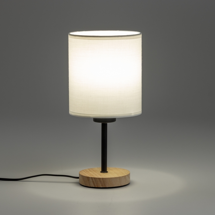 Brilagi - Tischleuchte NUBILA WOOD 1xE27/25W/230V Eiche/weiß
