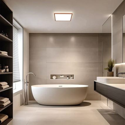 Brilagi - LED-Deckenleuchte für Badezimmer ULTRA SLIM LED/18W/230V 30x30 cm Roségold IP54