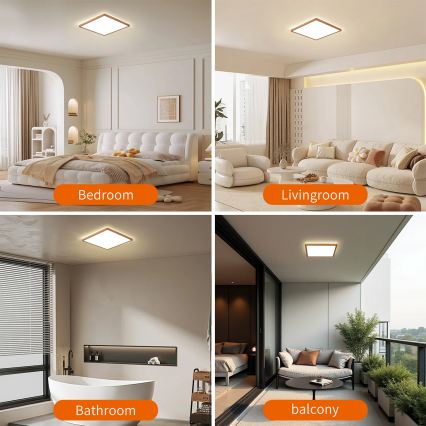 Brilagi - LED-Deckenleuchte für Badezimmer ULTRA SLIM LED/18W/230V 30x30 cm Roségold IP54