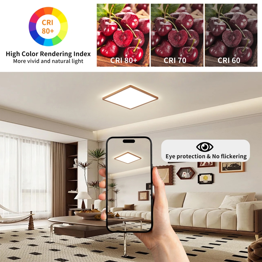 Brilagi - LED-Deckenleuchte für Badezimmer ULTRA SLIM LED/18W/230V 30x30 cm Roségold IP54