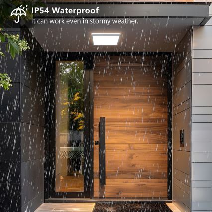 Brilagi - LED-Badezimmer-Deckenleuchte ULTRA SLIM LED/24W/230V 42x42 cm silber IP54