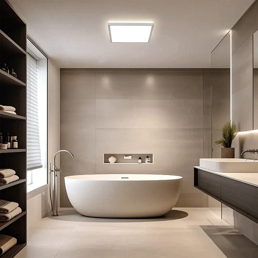 Brilagi - LED-Badezimmer-Deckenleuchte ULTRA SLIM LED/24W/230V 42x42 cm silber IP54