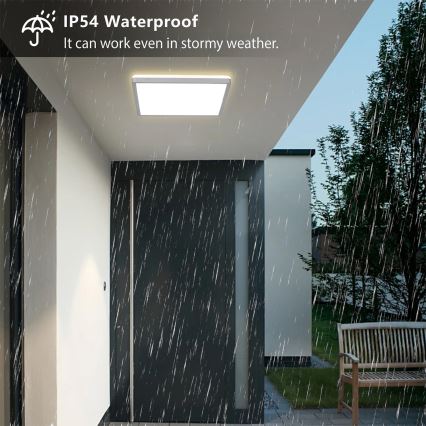 Brilagi - LED-Badezimmer-Deckenleuchte ULTRA SLIM LED/24W/230V 42x42 cm silber IP54