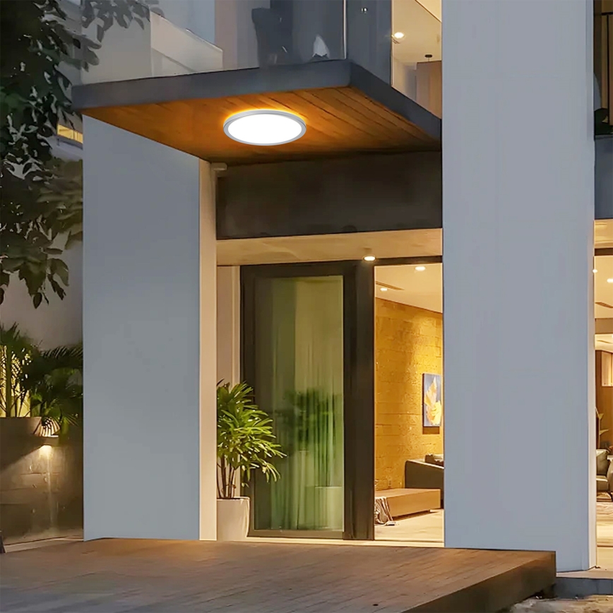 Brilagi - LED Badezimmer-Deckenleuchte ULTRA SLIM LED/24W/230V Ø 42 cm Silber IP54