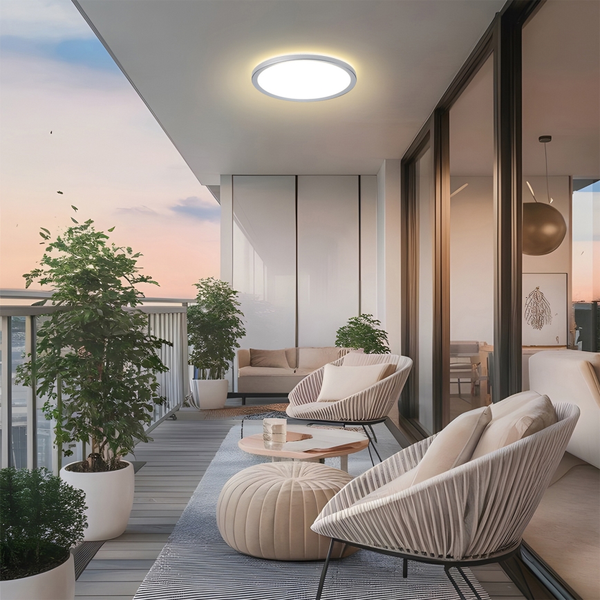 Brilagi - LED Badezimmer-Deckenleuchte ULTRA SLIM LED/24W/230V Ø 42 cm Silber IP54