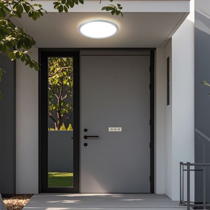 Brilagi - LED Badezimmer-Deckenleuchte ULTRA SLIM LED/24W/230V Ø 42 cm Silber IP54