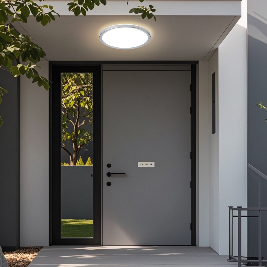 Brilagi - LED Badezimmer-Deckenleuchte ULTRA SLIM LED/24W/230V Ø 42 cm Silber IP54