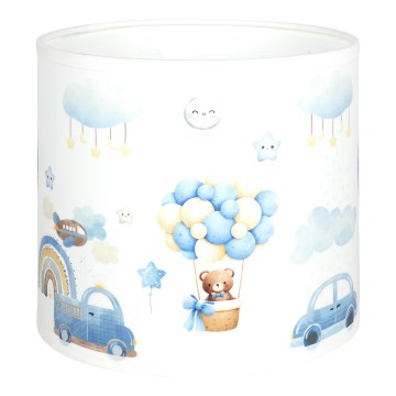 BRILAGI - Universal-Lampenschirm BOBO E27 Ø 15 cm weiß/blau/Bärchen