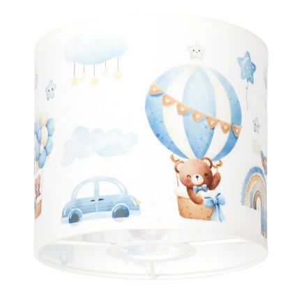 BRILAGI - Universal-Lampenschirm BOBO E27 Ø 15 cm weiß/blau/Bärchen