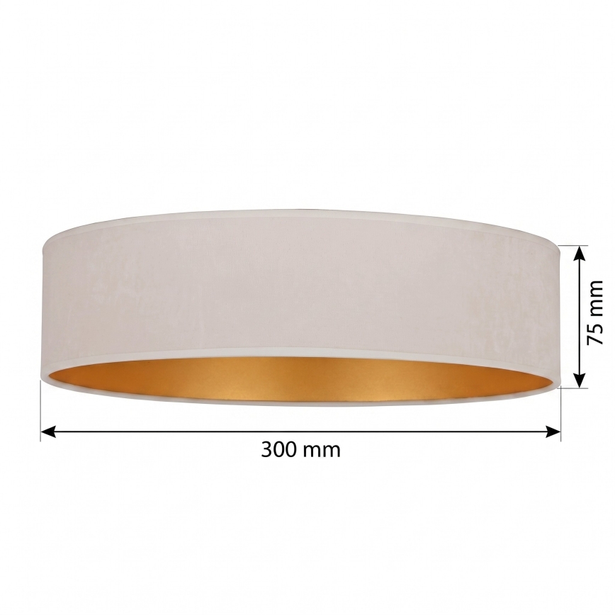 BRILAGI - Universeller Ersatz-Lampenschirm VELVET, Ø 30 cm, Creme/Gold
