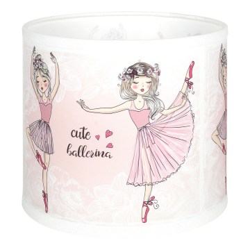 BRILAGI - Universeller Lampenschirm BOBO E27 Ø 15 cm weiß/rosa/Ballettmotive