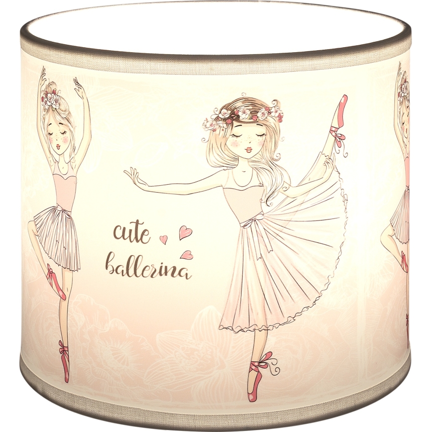 BRILAGI - Universeller Lampenschirm BOBO E27 Ø 15 cm weiß/rosa/Ballettmotive