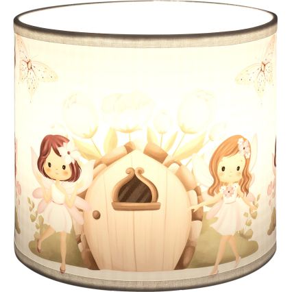 BRILAGI - Universeller Lampenschirm BOBO E27 Ø 15 cm weiß/rosa/Feen