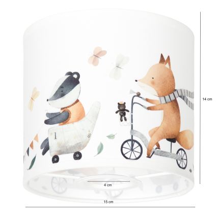 BRILAGI - Universeller Lampenschirm BOBO E27 Ø 15 cm weiß/Tiermotive