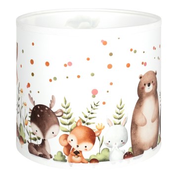 BRILAGI - Universeller Lampenschirm BOBO E27 Ø 15 cm, weiß/Tiermotive