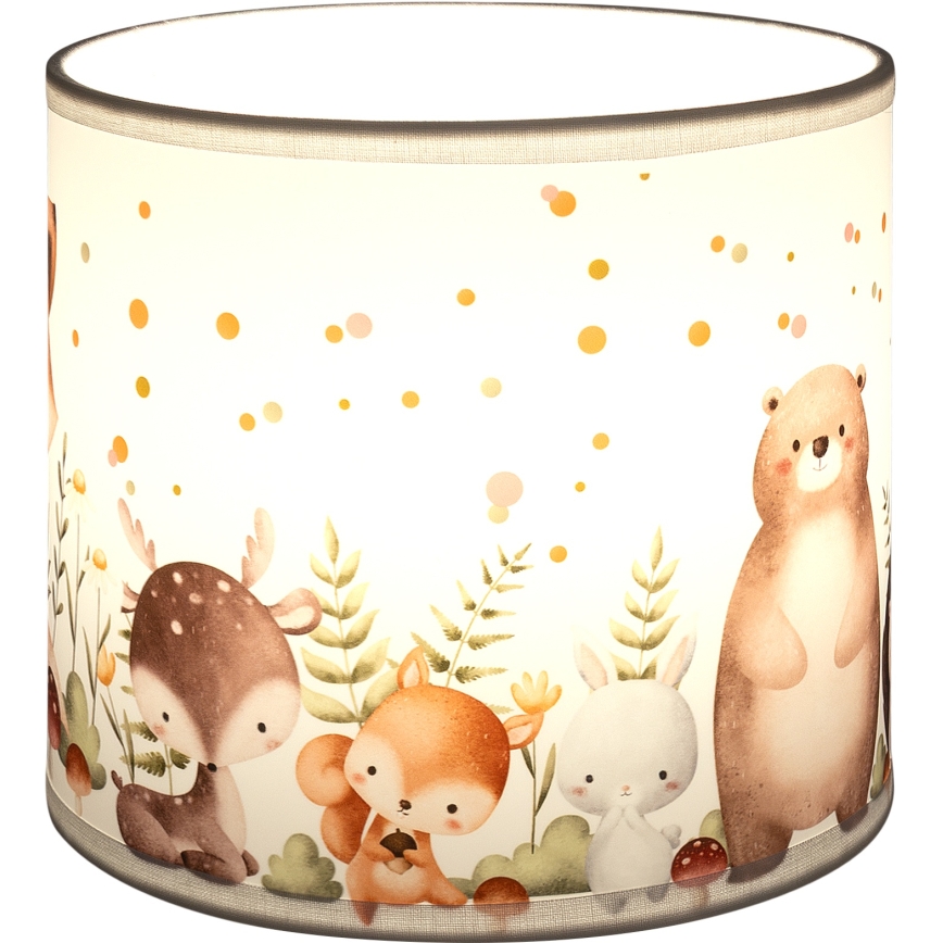 BRILAGI - Universeller Lampenschirm BOBO E27 Ø 15 cm, weiß/Tiermotive