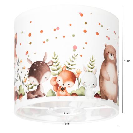 BRILAGI - Universeller Lampenschirm BOBO E27 Ø 15 cm, weiß/Tiermotive