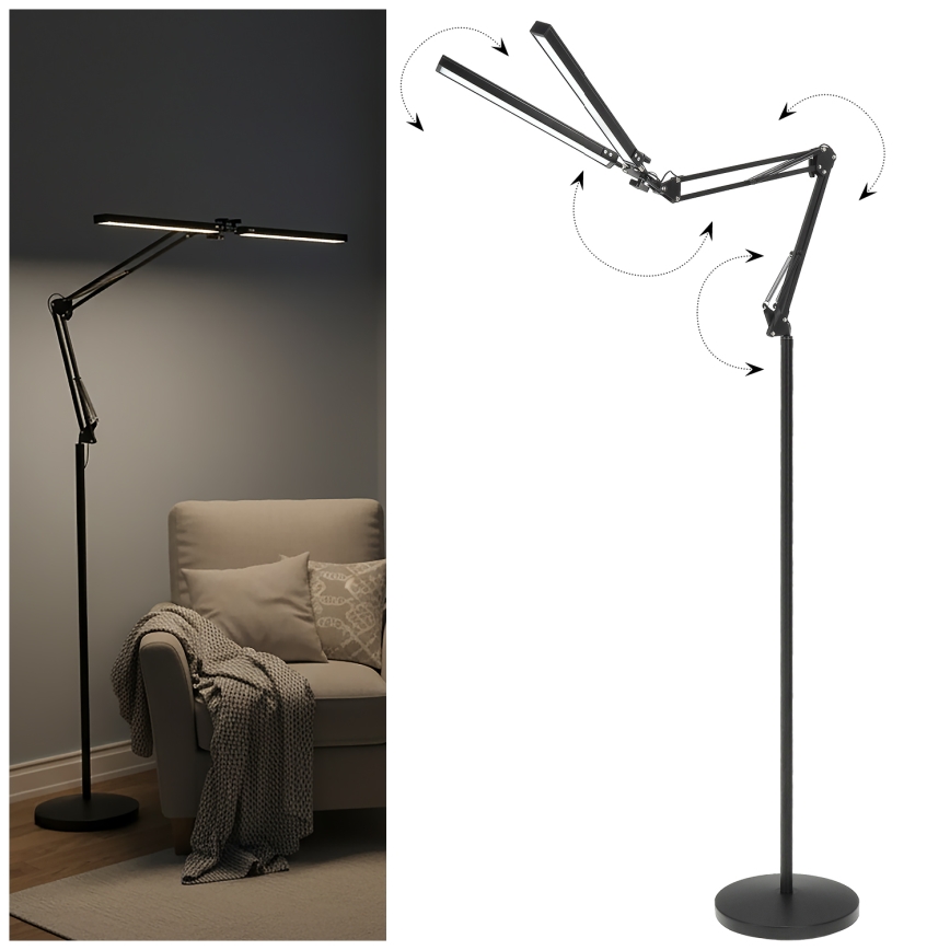 Brilagi - LED dimmbare flexible Stehleuchte VARIO LED/14W/230V 3000-6000K 157 cm schwarz
