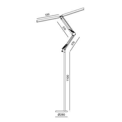 Brilagi - LED dimmbare flexible Stehleuchte VARIO LED/14W/230V 3000-6000K 157 cm schwarz