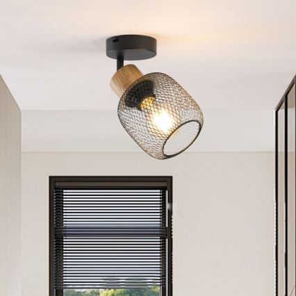 Brilagi - Wand-Spotleuchte BASKLITE 1xE27/15W/230V Holz/Schwarz