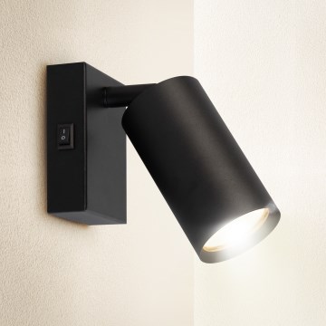 Brilagi - Wand-Spotleuchte mit Schalter SELE 1xGU10/30W/230V schwarz